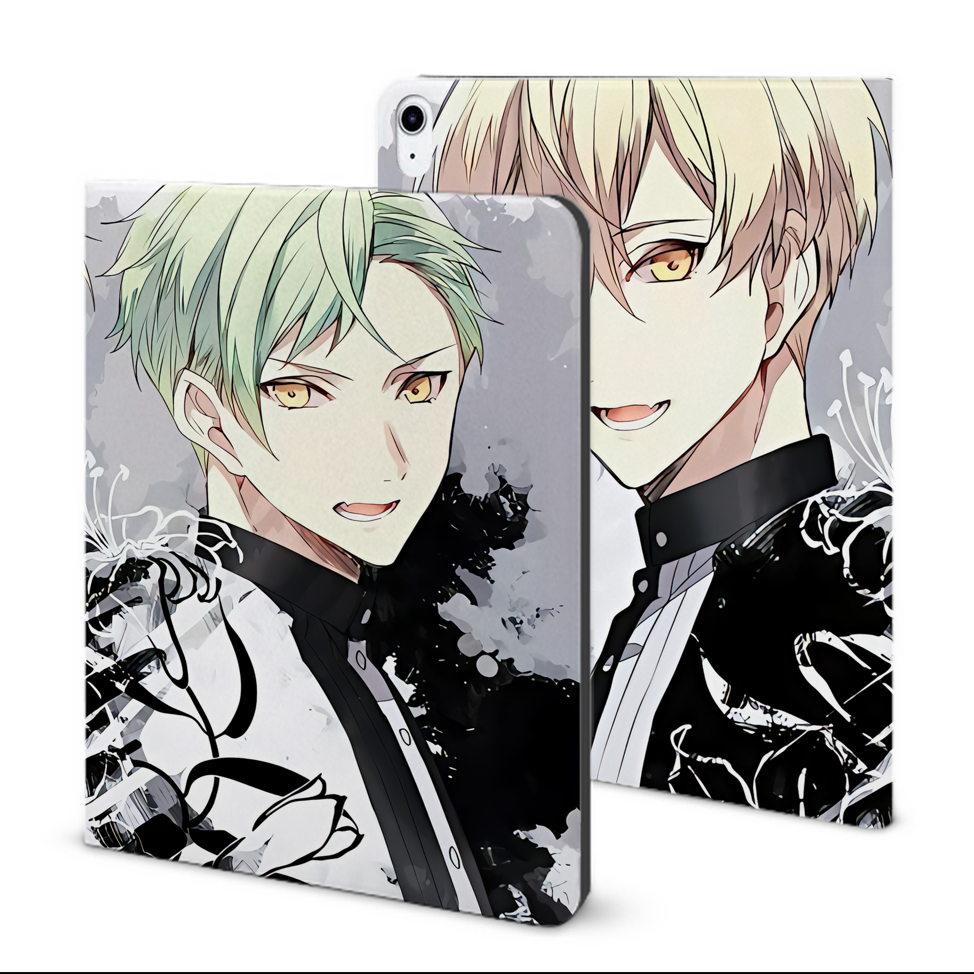 （画像用） 刀剣乱舞 Touken Ranbu IPad ケース ブック型 PUレザー TPU 耐衝撃 軽量 薄型 ペン収納なし 全面保護 IPad 各モデル対応